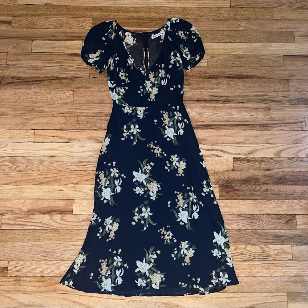 Reformation Floral Blue and White Midi Dress - Picture 4 of 7